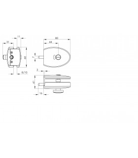 Serrure de forme elliptique à bouton pour porte en verre Serrure de forme elliptique à bouton pour porte en verre