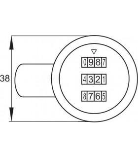 Serrure à bouton moleté ouverture avec code 3 chiffres