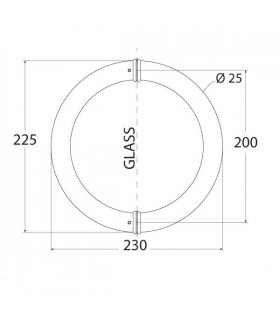 Paire de poignée demi ronde droite inox Ø 25 mm