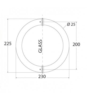 Paire de poignée demi ronde droite inox Ø 25 mm