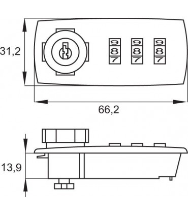 Serrure à came série 212 ouverture sur combinaison