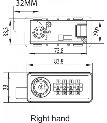 Serrure à came série 237 ouverture sur combinaison