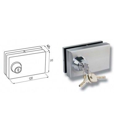 Serrure SIMA pour double porte en verre