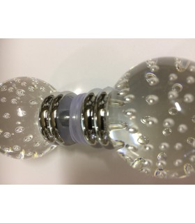 Paire de poignée bouton sphère Ø 40 mm en verre bullé Paire de poignée bouton sphère Ø 40 mm en verre bullé