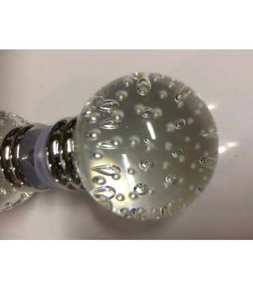 Paire de poignée bouton sphère Ø 40 mm en verre bullé