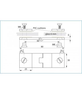 Charnière Bosch pour porte de vitrine en verre montage verre sur verre Charnière Bosch pour porte de vitrine en verre montage verre sur verre