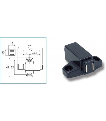 Loquet magnétique simple corp carré