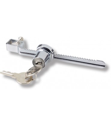 Serrure à crémaillère pour porte de vitrine en verre