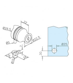 Serrure à cylindre pour porte de vitrine en verre Serrure à cylindre pour porte de vitrine en verre