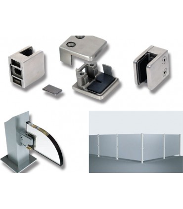 Pince a verre à talon plat - modèle Square - Zamak brut