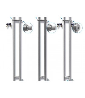 Paire de poignée tubulaire avec serrure pour porte en verre