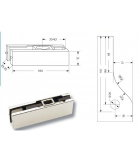 Penture basse pour porte sécurit en verre Penture basse pour porte sécurit en verre