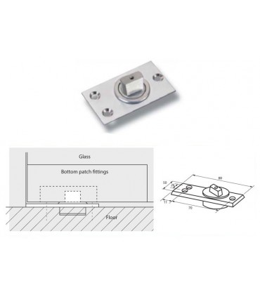 Pivot bas à encaster ouverture 360°