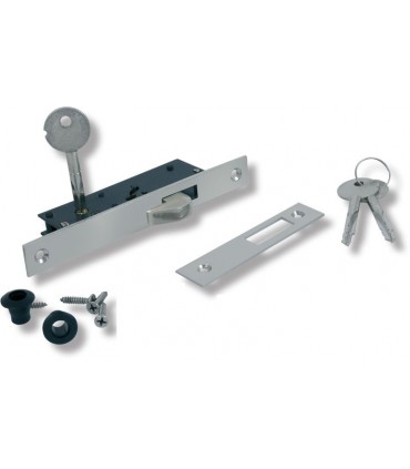 Serrure porte coulissante en bois ou alu ouverture avec clé 