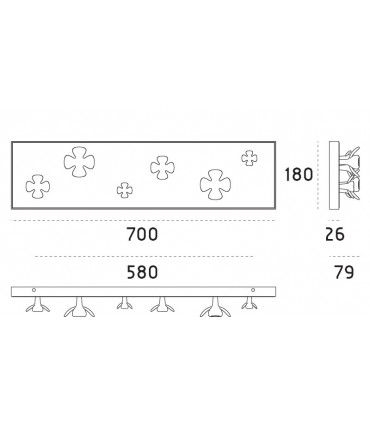 Patère miroir fleurs CC00374 par Confalonieri 