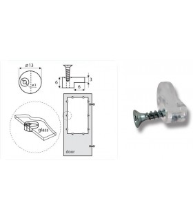 Pastille de fixation pour miroir d'épaisseur 4 mm