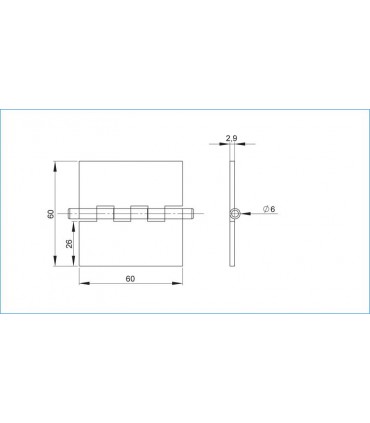 Charnière laiton montage verre sur verre à coller