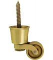 Roulette laiton sur sabot pour pied de meuble ou fauteil ancien
