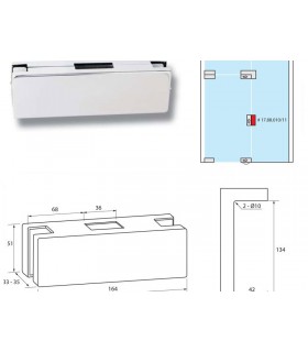 Gâche pour serrure rectangulaire montage sur porte sécurit en verre