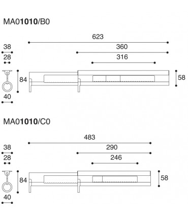 Porte cintres escamotable MA01010 par Confalonieri