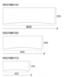 Tablette en verre avec découpe concave série MS01561 par Confalonieri