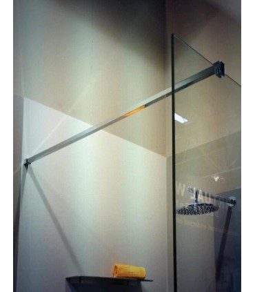 Barre raidisseur carrée pour cloison de douche fixation à 90°