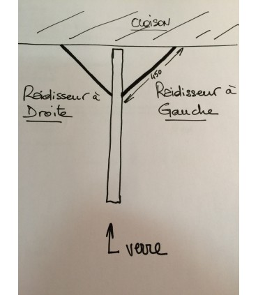 Barre raidisseur carrée pour cloison de douche fixation à 45°