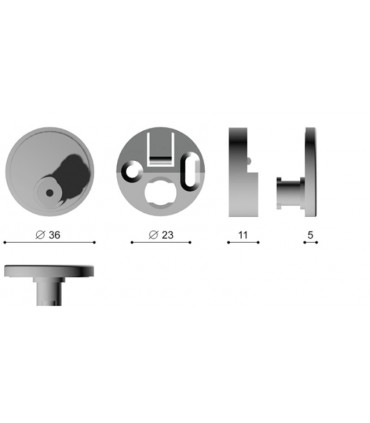 Fixation ronde en nylon pour miroir sans trou