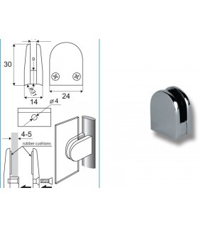 Pince fixe pour verre d'épaisseur 4 à 5 mm