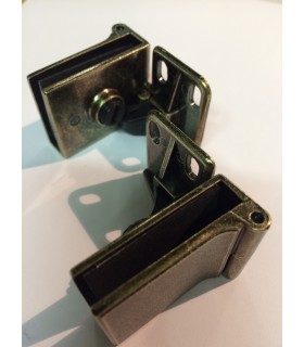 Paire de charnières haute & basse à blocage pour porte en verre d'épaisseur maxi 6 mm Paire de charnières haute & basse à blocage pour porte en verre d'épaisseur maxi 6 mm