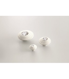Bouton de meuble série Twist cristal Swarovski transparent base blanche Bouton de meuble série Twist cristal Swarovski transparent base blanche
