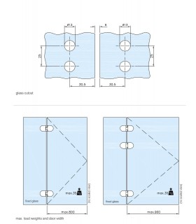 Charnière pour porte en verre fixation verre sur verre Charnière pour porte en verre fixation verre sur verre