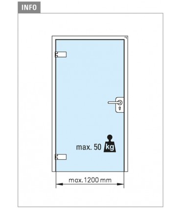 Paumelle inox avec fiche de 45 mm pour porte clarit en verre