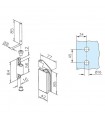 Paumelle inox avec fiche pour porte clarit en verre Paumelle inox avec fiche pour porte clarit en verre