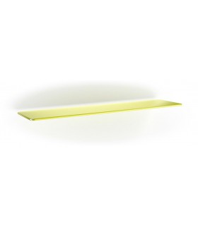 Tablette en verre ép.6 mm avec 2 angles arrondis JAUNE