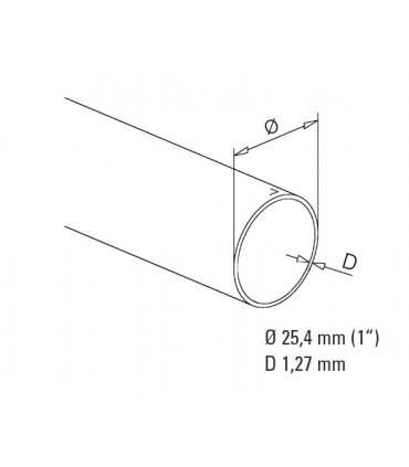 Tube inox aisi 304 diamètre 25.4 épaisseur 1.27 mm