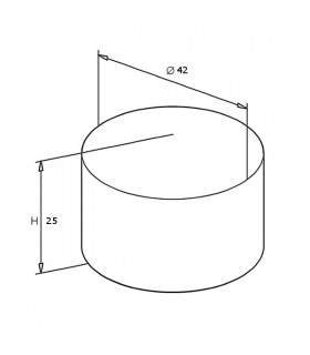 Embout de finition inox pour main courante bois