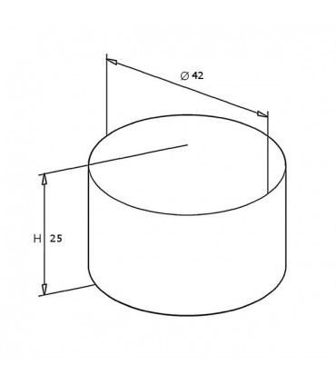 Embout de finition inox pour main courante bois