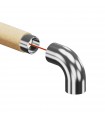 Embout de finition crosse inox pour main courante bois