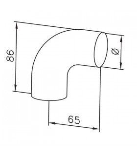 Embout de finition crosse inox pour main courante bois