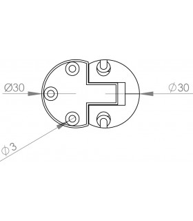 Charnière à volet simple ouverture 90°