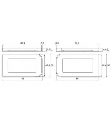Set de deux enjoliveurs 2 angles arrondis pour paumelle série Graz