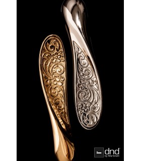 Poignée de porte FIORE 522 or 24 carats et nickel brillant