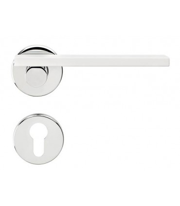 Poignée de porte Minima MN12 chrome brillant et blanc