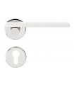 Poignée de porte Minima MN12 chrome brillant et blanc
