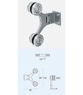 Spider charniére 2 branches inox brossé Spider charniére 2 branches inox brossé