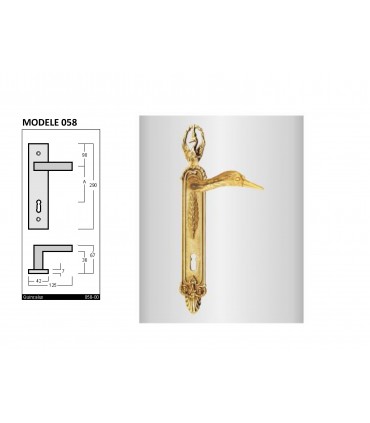 Paire de poignée sur plaque Castle 058 style Empire