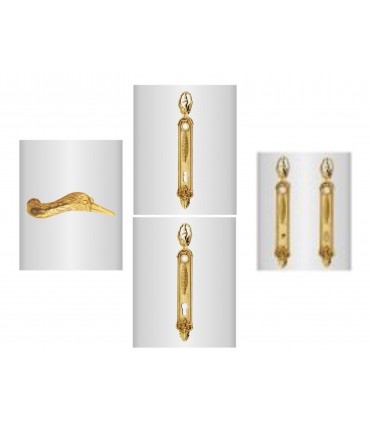 Paire de poignée sur plaque Castle 058 style Empire