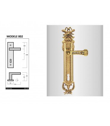 Paire de poignée sur plaque Castle 002 style Louis XVI