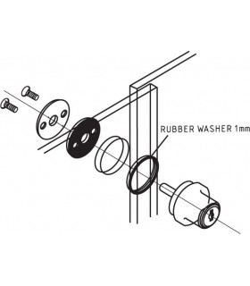 Serrure poussoir pour porte coulissante de vitrine en verre